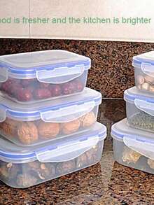 4 Topper Recipiente Contenedor Para  Alimentos. Hermético - Neblina azul - Ver 6