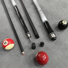 12.5mm High Precision Fiberglass Pool Cue, 2pcs/Set American 9-Ball And Pool Cue Sticks, Non-Slip Handle With Embossed Shell And Accessories - Black - View 5