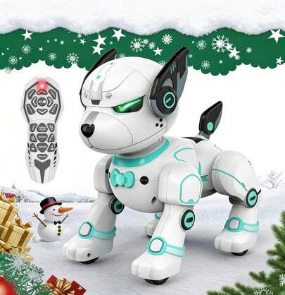 Robot Dog Toy For Kids, Programmable Remote Control Robot Puppy With Voice & Touch Sensors, Dancing & Singing, Animal Sound Imitation, Smart Stunt Robot Pet, Interactive Robotic Dog For 6+ Kids