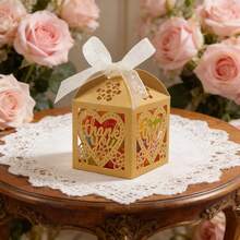 Hộp kẹo hình trái tim rỗng màu vàng "Cảm ơn", quà tặng đám cưới, quà sinh nhật, quà lưu niệm kỷ niệm. - Xem 5