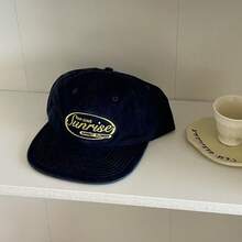 A Soft-Top Flat Bill Hat With Letter Embroidery, A Flat-Brimmed Baseball Cap For Women, Vintage And Versatile, Face-Slimming, Sun-Shading Baseball Cap, Short Flat Brim, Street-Style Personalized Skateboard Cap, Color-Block Hip-Hop Hat - Flat Brim Baseball Cap With Letters - View 4