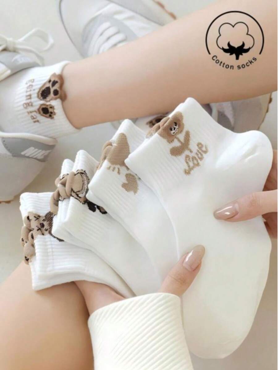 20/15/1/3/5/10双装 女士棉袜,短袜,隐形袜,白色袜子,黑色袜子,女童袜子,可爱袜子,适合秋冬春夏四季穿着,透气网眼设计,吸湿排汗,柔软顺滑,适合节日、运动、休闲、商务等日常穿着,多种颜色可选 - 彩色 - 查看 1