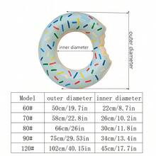 充气甜甜圈泳池漂浮垫，趣味沙滩游泳派对玩具夏季游泳漂浮圈，充气可爱图案泳池泳圈 - 彩色 - 查看 30