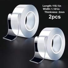 1卷/2卷装3M纳米双面胶带，强力粘性，透明胶带。可重复使用，可水洗，不留残胶，一体式粘合剂。耐用、防水、双面纳米胶带，双面粘合剂——超强粘性，可重复使用，用途广泛——是圣诞装饰和DIY的理想之选，也是家居必备品，适用于家庭、办公室、汽车和户外使用。适用于塑料和木质表面。 - 奈米雙面膠 - 查看 3