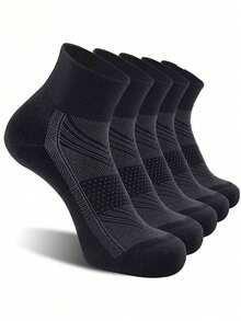 1/3/5双装男士黑色短袜，吸湿排汗，适合网球、羽毛球、跑步、篮球等运动，男女通用 - 彩色 - 查看 7