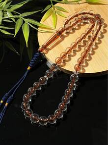 1条穆斯林手工透明45珠流苏念珠手链，优雅男女通用穆斯林念珠 - 彩色 - 查看 4