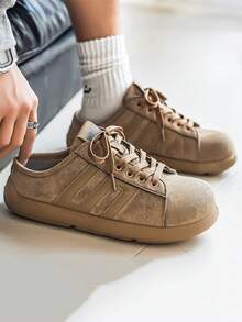 Giày lười da lộn đế dày, giày da phong cách retro thường ngày, giày lười thoải mái và đa năng. - Lạc đà - Xem 3