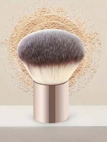 1pc Large Powder Brush, Aluminum Tube Makeup Brush For Powder, Face Powder Brush - Multicolor - View 3