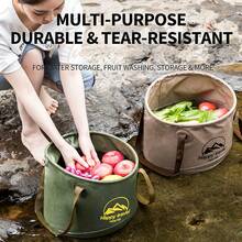 1pc Foldable Water Bucket, Outdoor Collapsible Bucket, Leak-Proof Container, Suitable For Camping, Hiking, BBQ, Washing Vegetables, Outdoor Cooking - Multicolor - View 2