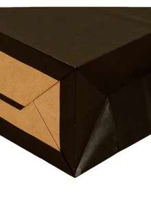 10pcs Black Paper Bags, Gift Bags, Paper Bags, Gift Packaging Bags, Birthday Gift Bags, Handle Bags, Coffee Bags - A - View 3