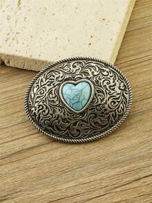 1 Stück Vintage Metall Western Stil antik silberne geometrische ovale Haarspange, Haarschmuck Geschenke für Frauen, Valentinstag Muttertags Geschenke für Mutter, Ehefrau, Freundin, Haarklammern, Sommer, Feiertage, Reisen, Kopfschmuck für Outdoor-Aktivitäten, Urlaub, Reisen, Outfit-Accessoires und als Geschenk - Antiksilber - Übersicht 5
