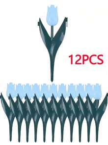 6/12pcs Plastic Tulip Flower Shaped Garden Fence, Easy To Assemble Decorative Edging, Suitable For Fairy Garden, Yard, Outdoor Decor, Multi-Functional, Vibrant Colors: Red, Yellow, Blue And Pink Tulip Pattern To Beautify Your Yard. Plastic Material: Lightweight, Weather-Resistant, Easy To Install. Ideal For Gardening Enthusiasts, Yard/Balcony Decor, Garden Edging, Balcony Planter Decoration, And Landscape Design. - Tulip-shaped Fence - View 15