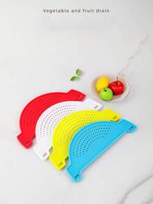 Versatile Kitchen Draining Tool – PP Material, Pot Side Design For Straining Noodles, Veggies & Fruits - Black - View 6