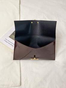 Modern, avslappnad, ny stil med texturerat spänne, minimalistisk kuvertväska för kvinnor - Kaffe - Visa 11