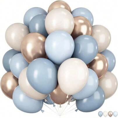 40 globos azules y dorados, adecuados para decoración de bodas, compromisos, despedidas de soltera, cumpleaños, graduaciones, inauguraciones de casa, San Valentín y diversas fiestas con estilo bohemio