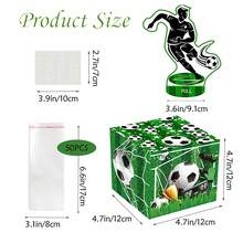 Football Themed Piggy Bank With 50pcs Surprise Cash Filled Transparent Bags, Suitable For Birthday Celebration - Green - View 3