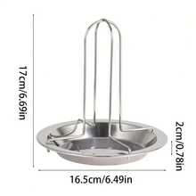 带滴油盘的烤鸡架，不锈钢立式烤鸡架，适用于烧烤、烤箱和烟熏炉。 - 彩色 - 查看 3