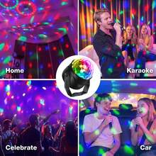 Bộ 1/2 đèn trang trí tiệc tự động kích hoạt bằng âm thanh, có điều khiển từ xa, đèn DJ, đèn cầu disco RGB, đèn nhấp nháy, 7 chế độ chiếu sáng, đèn sân khấu, thích hợp cho gia đình, phòng ngủ, tiệc tùng, sinh nhật, DJ, quán bar, karaoke, Halloween, Giáng sinh, đám cưới, biểu diễn, câu lạc bộ và các dịp khác. - màu đen - Xem 11