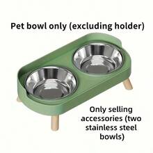 半只宠物碗（不含支架） - 大容量猫狗食水碗，节省空间设计，防溢漏，适合猫狗 - 圣诞节/万圣节理想礼物（不锈钢材质），现代喂食器，易于清洁，宠物爱好者必备。仅含配件，仅含配件，仅含配件（所有尺寸和款式均不含支架）。 - 800毫升 - 查看 3