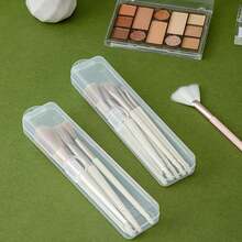 1/2/3pcs Multi Functional Transparent Plastic Storage Box, Moisture-Proof & Dustproof Makeup Brush Storage Box, Portable Cutlery Box, Travel Toothpaste Toothbrush Storage Container, Desktop Organizer, Suitable For Home, Office, Travel - Multicolor - View 8