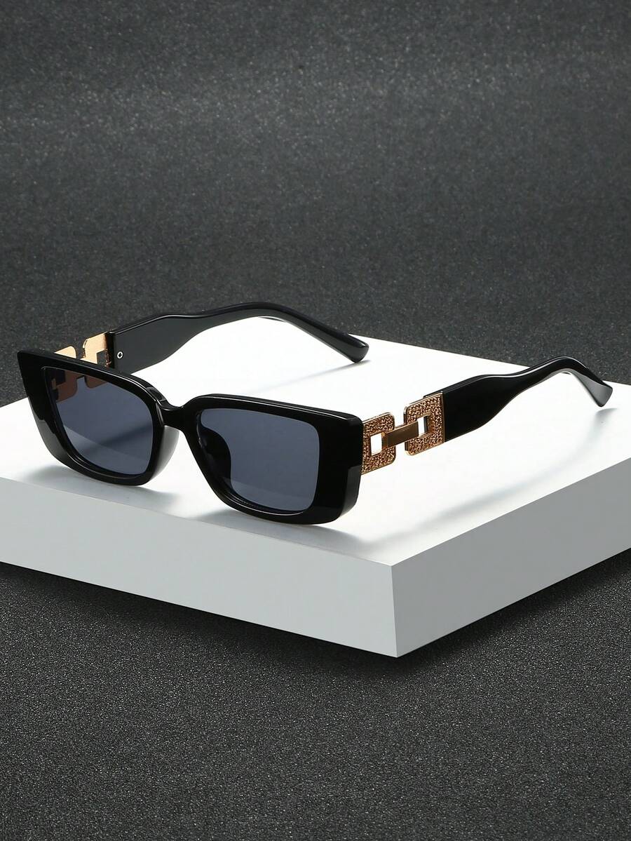 1 Pair Oversized Y2K Style Glasses, Suitable For Summer Beach Vintage, Beach Accessories, Shady Y2K Festival, Summer Beach Vacation, Outdoor, Travel - Black - View 1