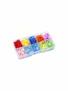 1 pieza Marcadores de punto de ganchillo y tejido con caja de almacenamiento, herramientas de costura para tejer, ganchillo y manualidades (se envían 10 colores al azar) - Multicolor - Ver 5