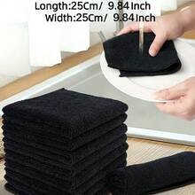 10 Stücke/Packung - Schwarze und graue Küchentücher, wiederverwendbare Küchentücher, schwarze Reinigungstücher, Küchenbedarf oder Reinigungsbedarf! Mikrofaser-Tücher, Haushaltswaren, Küchenbedarf, 9,8*9,8 Zoll verdickte schwarze und graue kleine Reinigungstücher, Küchentücher, Topf- und Pfannen-Reinigungstücher, Tücher, Reinigungswerkzeuge, Küchen-, Badezimmer- und Haushaltsbedarf Anbieter (Qualität garantiert) - A - Übersicht 7