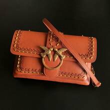 Saddlebag Made Of High-Quality Cowhide Leather, Decorated With Rivets, Women's Bag For Carrying Over The Shoulder. - rỉ sét - Xem 2