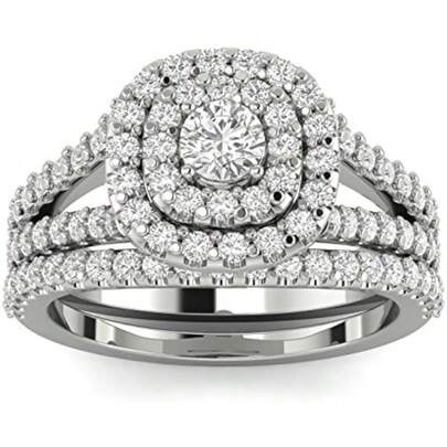 1.5-Carat Moissanite Double-Layered Round Bezel Ring With 925 Sterling Silvery Setting. Wedding/EngaSynthetic Gemstoneent Ring Set, Handcrafted Anniversary Ring, Anniversary Gift, Christmas Gift, Valentine's Day Gift, A Symbol Of Eternal Promise.