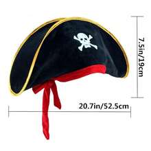 1 pieza Sombrero de pirata del Caribe, accesorio de disfraz de pirata para adultos, accesorio de Halloween - Multicolor - Ver 4