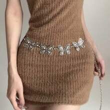 女士小众高端复古金属腰链，Y2K风格，适合搭配连衣裙，波西米亚细腰带配饰 - 腰鏈 - 查看 4