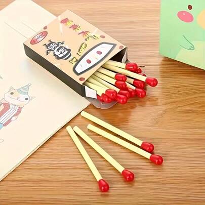 10pcs Office Ballpoint Pens, 20pcs Portable Matchstick Shaped Mini Ballpoint Pens - Creative Prize Doodle Drawing Pens - 0.5mm Blue Refill