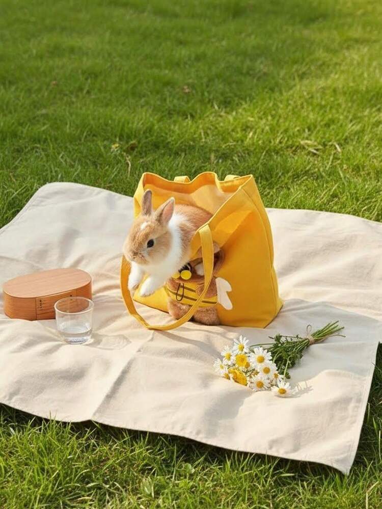 1pc Rabbit Backpack, Portable Rabbit Crossbody Bag, Small Dog Shoulder Bag, Rabbit Supplies, Small Pet Carrier, Dog Backpack, Rabbit Accessories - View 3