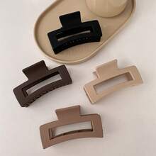 4个简约哑光方形发夹，优雅鲨鱼爪发饰 - 彩色 - 查看 1