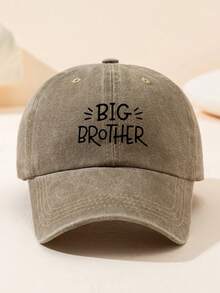 复古水洗棒球帽 - 印有“Big brother”字样 | 可调节休闲帽，适合家庭和街头穿着，多功能经典棒球帽，夏季、海滩、度假、旅行 - A - 查看 9
