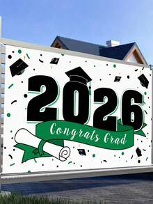 1件 2026 毕业派对专属横幅，采用耐用面料制成，可用作拍照背景、毕业祝贺横幅、毕业派对装饰、拍照道具或毕业海报，是毕业典礼和毕业舞会的理想之选。 - 多色2 - 查看 2