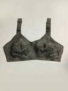 1pc Women's Ultra-Thin Wireless Lace Bra, Breathable Sexy Minimalist Style Plus Size Bra For Sleeping, Home, Office, Outdoor Wear - Grey - View 8