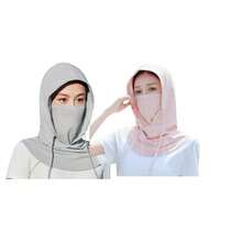 1件装男士半脸防晒面罩，全脸覆盖，冰丝透气围巾，夏季驾驶面罩，骑行面罩，颈套，带帽面罩 - 透气全脸骑行头盔，长款拉法帽，夏季防晒降温，滑雪面罩 - 彩色 - 查看 12