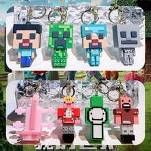 新款创意 Minecraft 3D 沙盒游戏钥匙扣，情侣钥匙扣包包挂件 - 彩色 - 查看 2