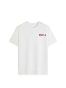 T-Shirt Semplice Da Donna Per L'estate 2026 Con Motivo Tè Al Limone E Stampa Di Fette Di Limone, Stile Vacanziero, Vestibilità Comoda, Multifunzionale, Con Scollo Rotondo, Marrone - 白色 - 查看 3
