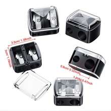 2-Hole Dual Makeup Pencil Sharpener, Sharpener For Eyebrow, Eyeliner, Lip Liner And Makeup Pencils, Black - Pencil Sharpener - View 3
