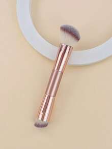 1pc Dual-Ended Foundation Brush, Multifunctional Makeup Brush, Contouring Brush, Professional Foundation Brush, Gift For Women And Girls - Rose Gold - View 4