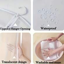 5/1 Waterproof Zipper Garment Dust Cover Bag, Suitable For Hanging And Storing Clothing Protection Equipment, Designed With Large Capacity. Hanging Garment Protection Bags In Multiple Sizes Have Dust-Proof Function, Ideal For Storing Winter Coats, Jackets, Suits And Other Clothing - Transparent - View 7