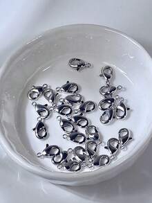 20pcs/Pack Silver Tone Alloy Lobster Clasps, Suitable For Jewelry Making - Lobster Clasp - View 2
