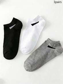 5/10 Pairs Unisex Solid Color Ankle Socks, Soft & Comfortable, Diagonal Logo Design, Casual Sports Socks, Disposable Thin Breathable Socks Suitable For Daily Wear, Business Trip, Outdoor Activities, All Seasons - Multicolor - View 17
