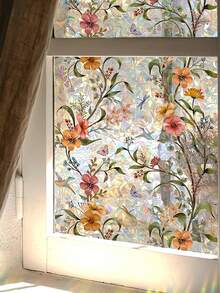 Privacy Window Film - Static Cling Glass Frosted Film, Self-Adhesive/Glueless Privacy Window Sticker. Semi-Transparent - Elegant Tulip Pattern Design, Multiple Sizes Available, Suitable For Door And Window Decoration And Privacy Protection, Applicable For Office And Bathroom. - Multicolor - View 13