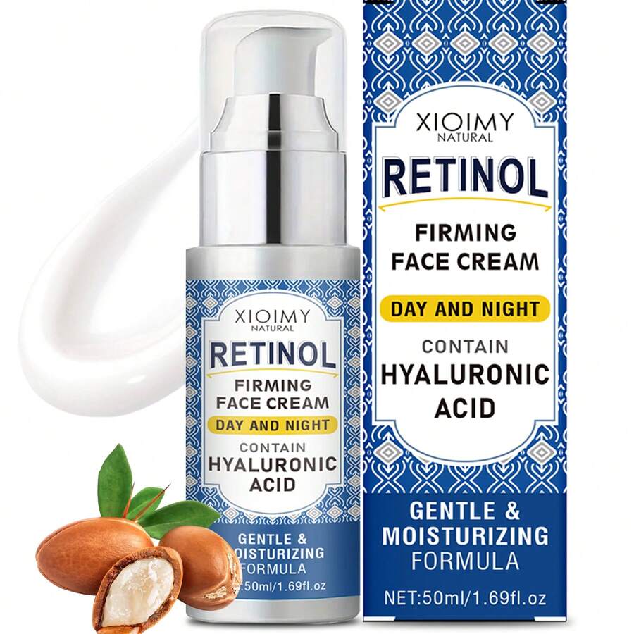Xioimy 50毫升视黄醇和玻尿酸面霜，强效提拉紧致保湿霜，蕴含维生素E、C、烟酰胺，日夜均可使用，令面部肌肤光滑紧致，深层补水，面部护理 - 數量 - 查看 1