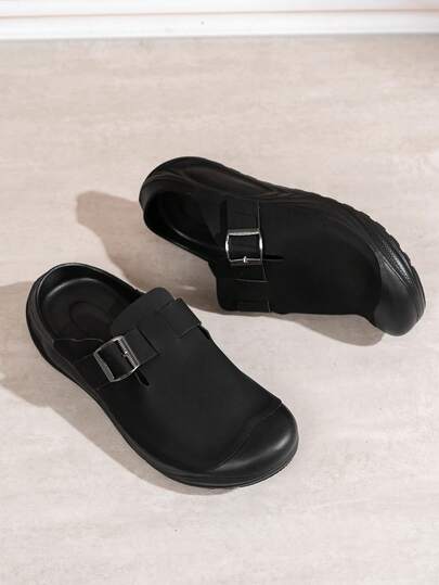 Dép bít mũi nam có khóa điều chỉnh, đế dày chống trơn trượt, mềm mại, kiểu dáng thường ngày, thích hợp mang trong nhà và ngoài trời vào mùa hè.