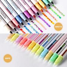 6/12pcs Magic Color Changing Highlighter Pens, Double-Headed Oblique Tip Creative Color Changing Pens, Student Planner Marker Pens, High-Quality Gradient Fluorescent Pens, Student Highlighting Markers - Multicolor - View 2