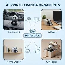 1 PC Panda Sculpture Ornament, Desktop Office Decoration, Car Decoration, Creative Animal Model, Home Gift Collectible - Multicolor - View 5